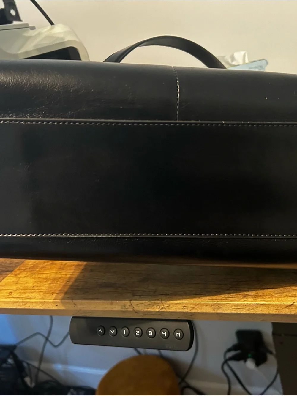 Schutz Black Leather Satchel Bag